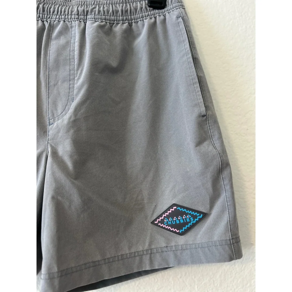 Chubbies Mens Everywear Shorts Grey 5.5 Inch Inseam Size Small Elastic‎ Waist